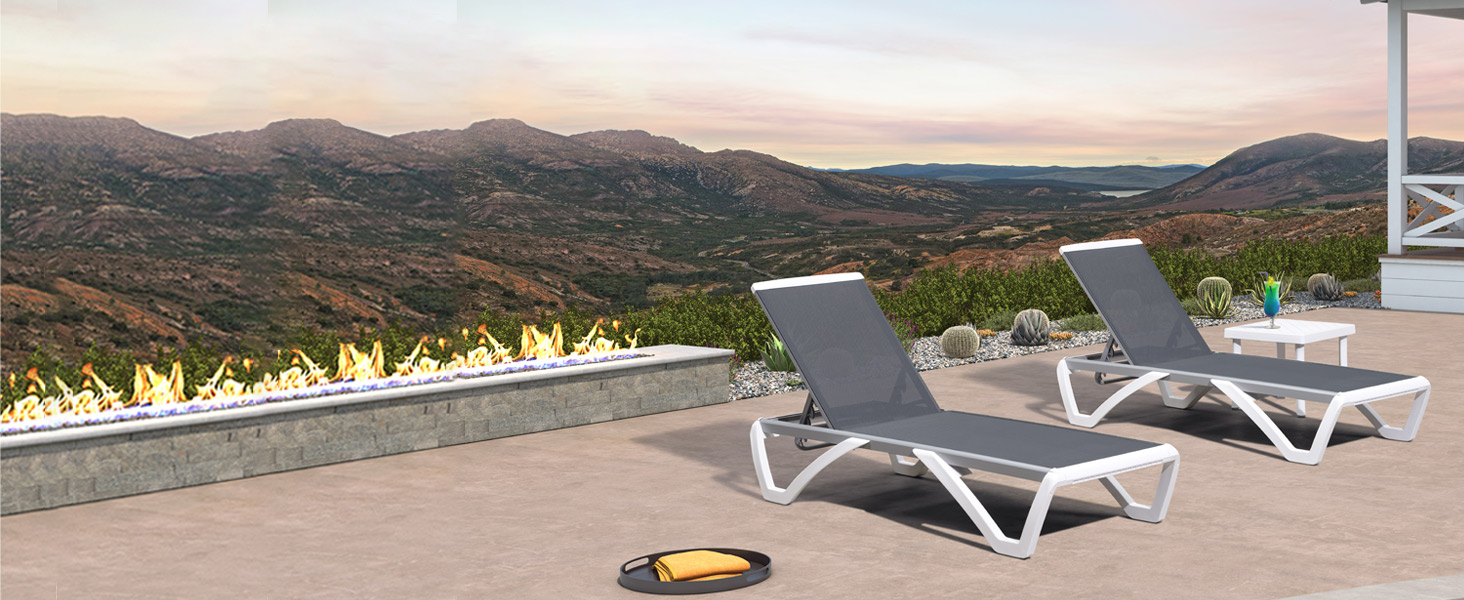 Plastic Outdoor Chaise Lounge Chairs Set