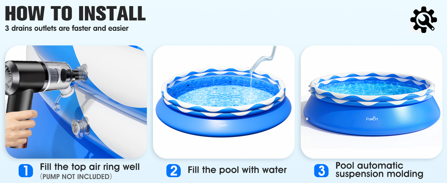  Double Rings Inflatable Above Ground Pool 