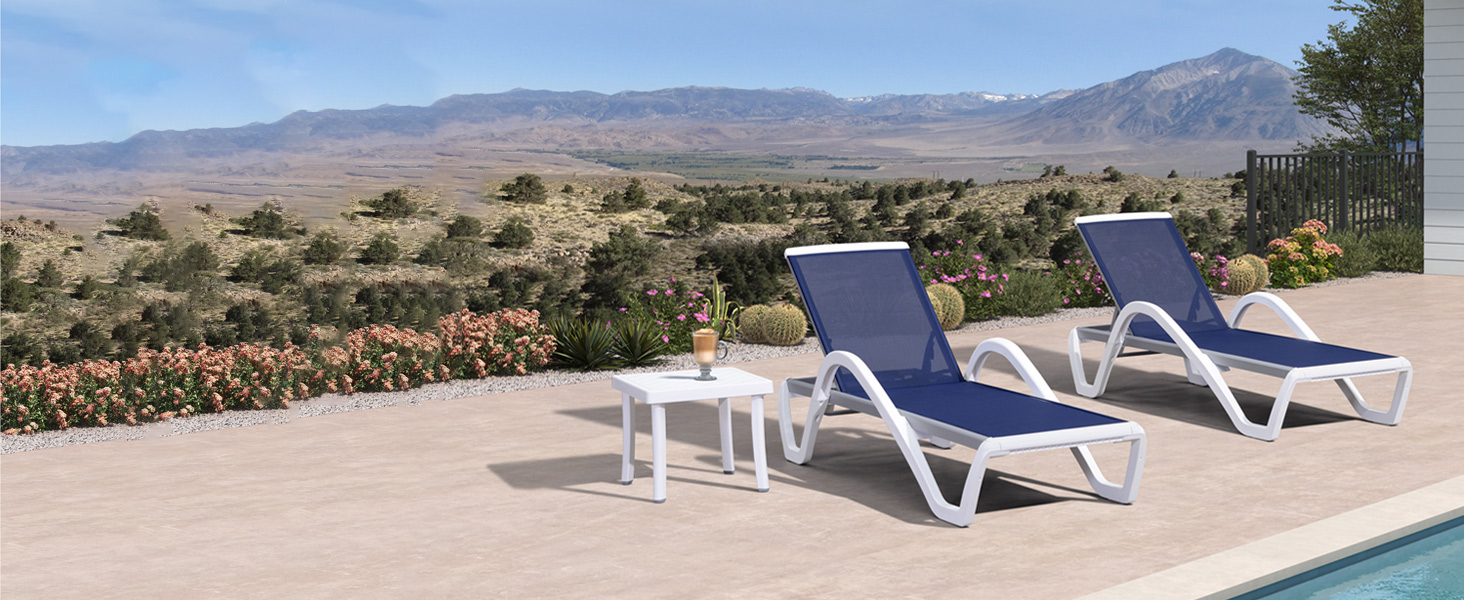 Plastic Outdoor Chaise Lounge Chairs Set